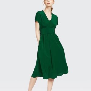 Anthropologie magpie red silk dress 0